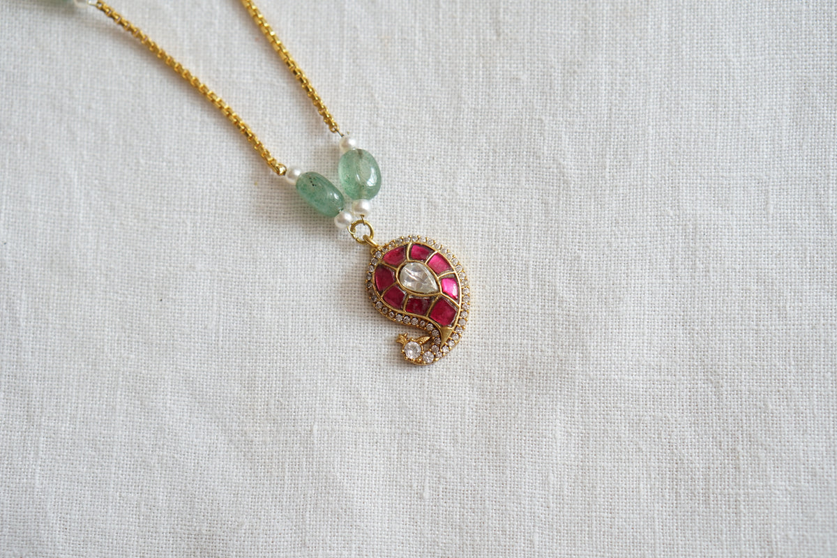 Mango Kundan Pendant(4-9728)(R)