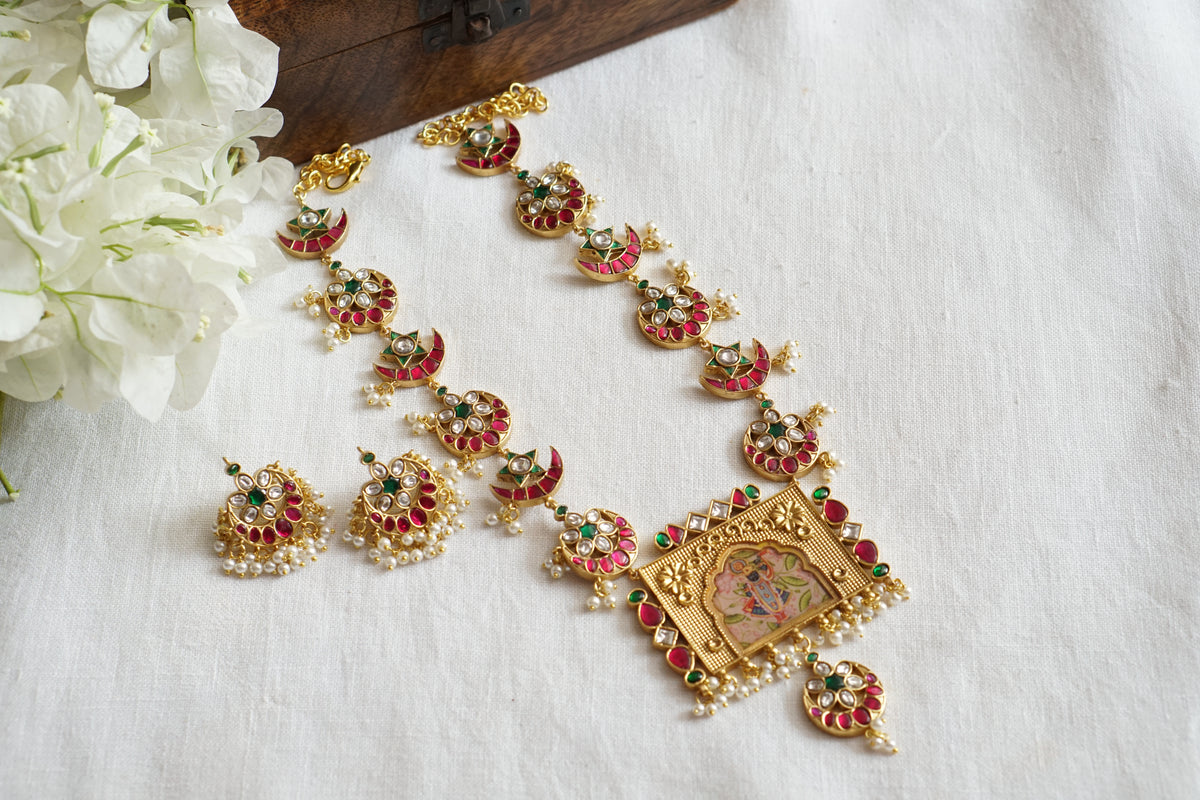 Kundan Necklace Set (4-9722)(R)