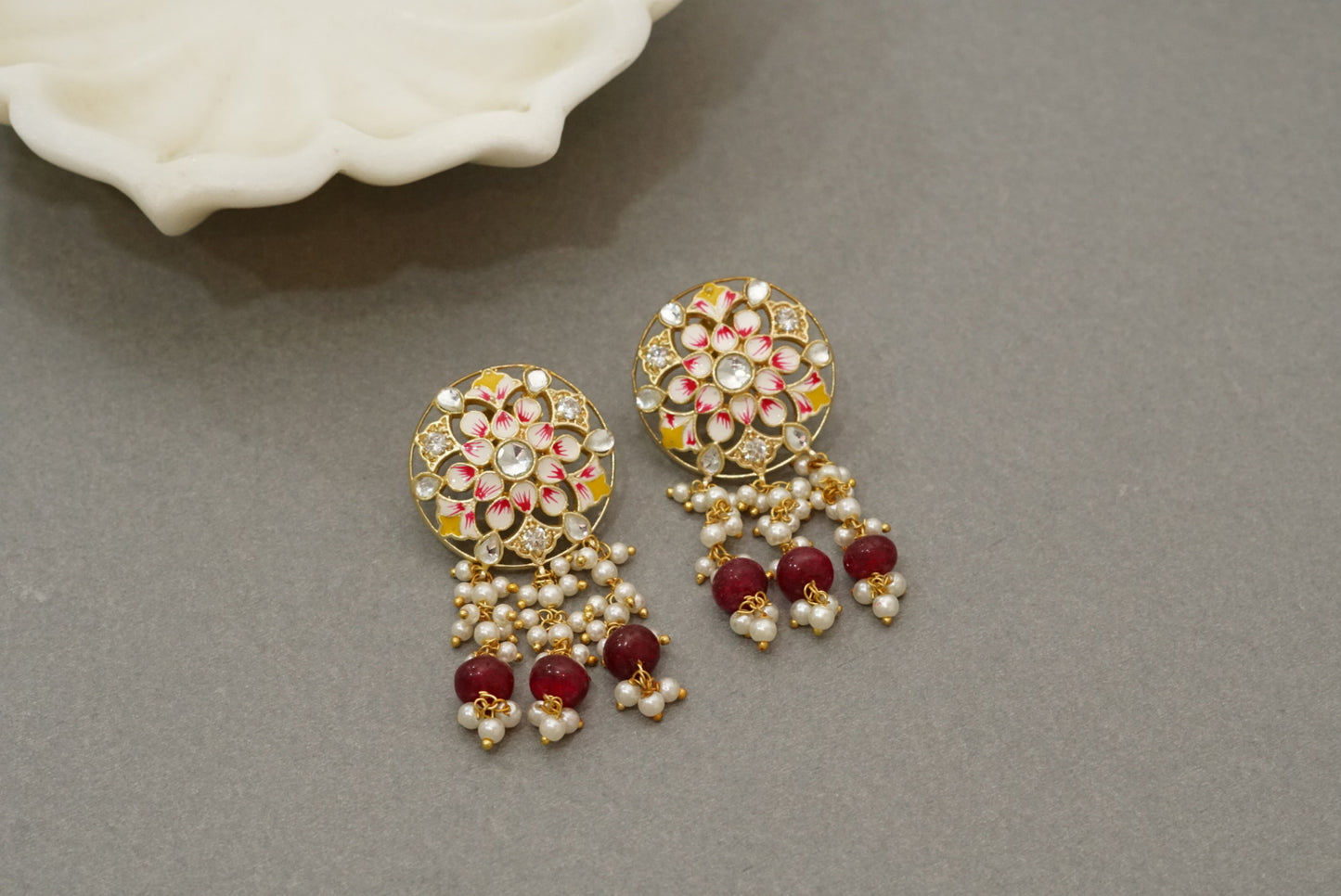 Meena work earring (1-3658)