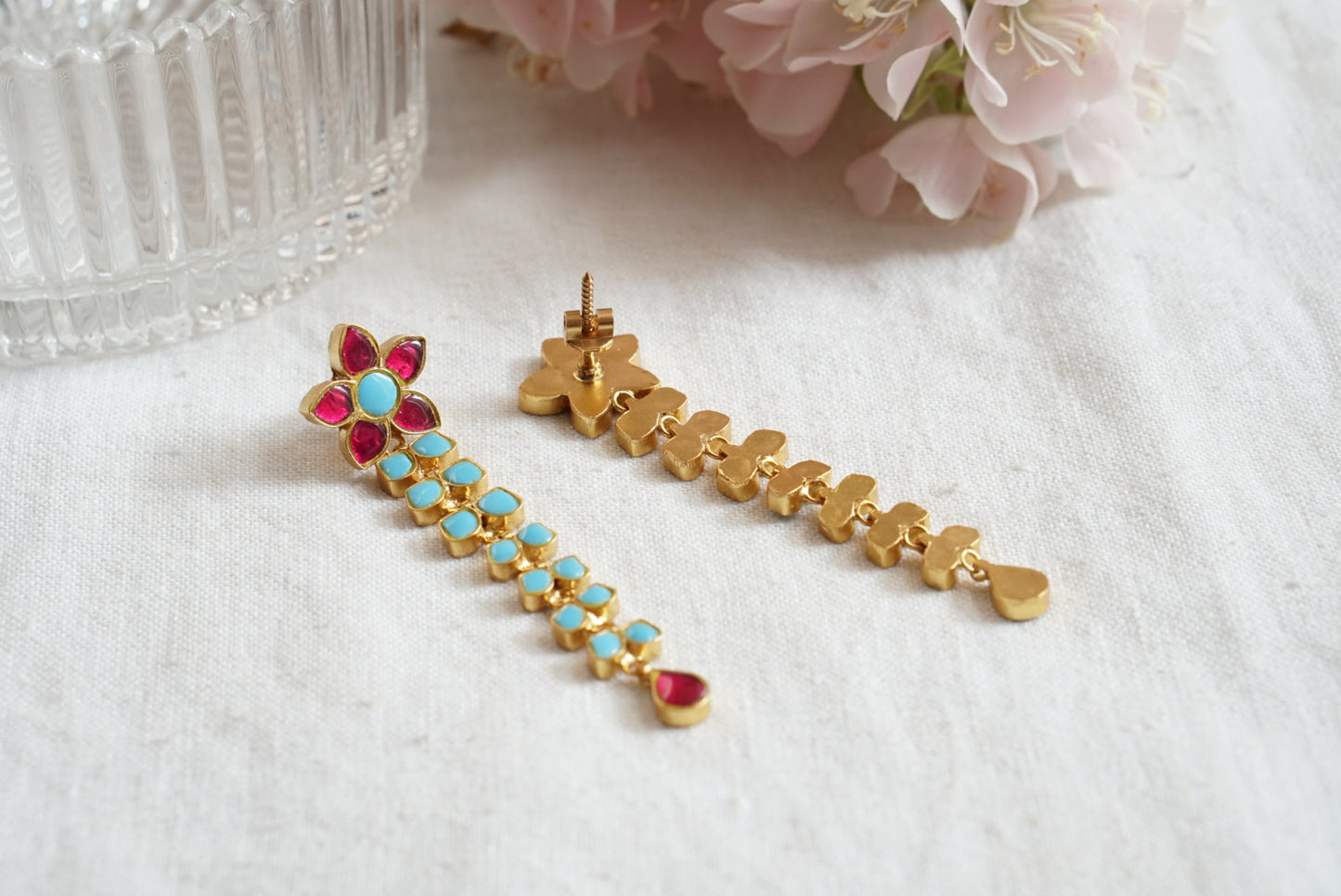 Kundan Earrings (1-4107)(R) (offer piece) - JEWELSTYLE