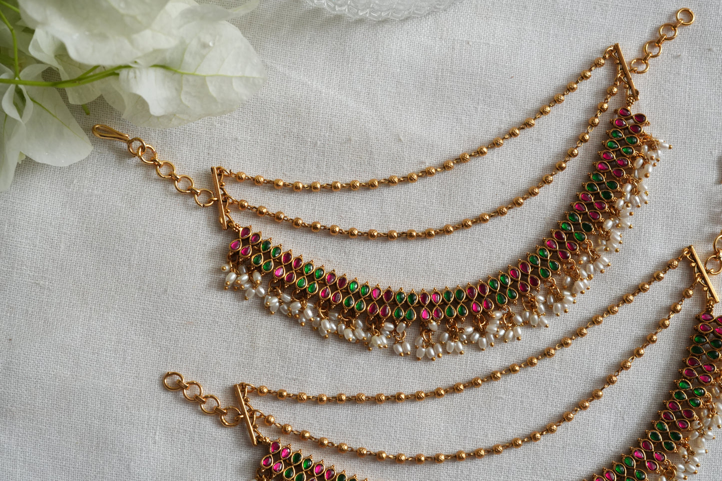 Antique kundan Earchain(9-428)(EX)