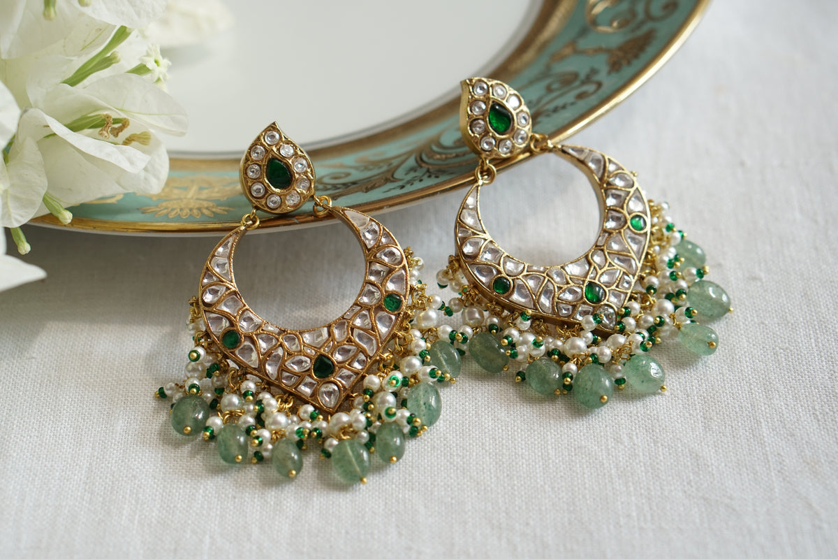 Kundan Chandbali Earrings (1-5592)(R)