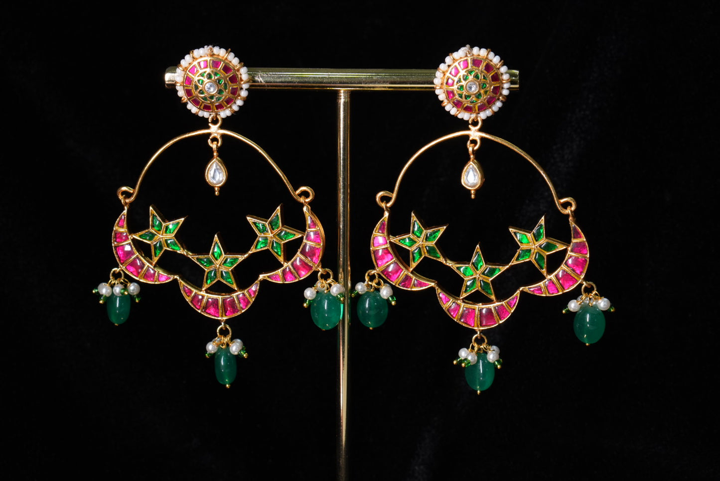 Kundan Earrings (1-4992)(R) - JEWELSTYLE