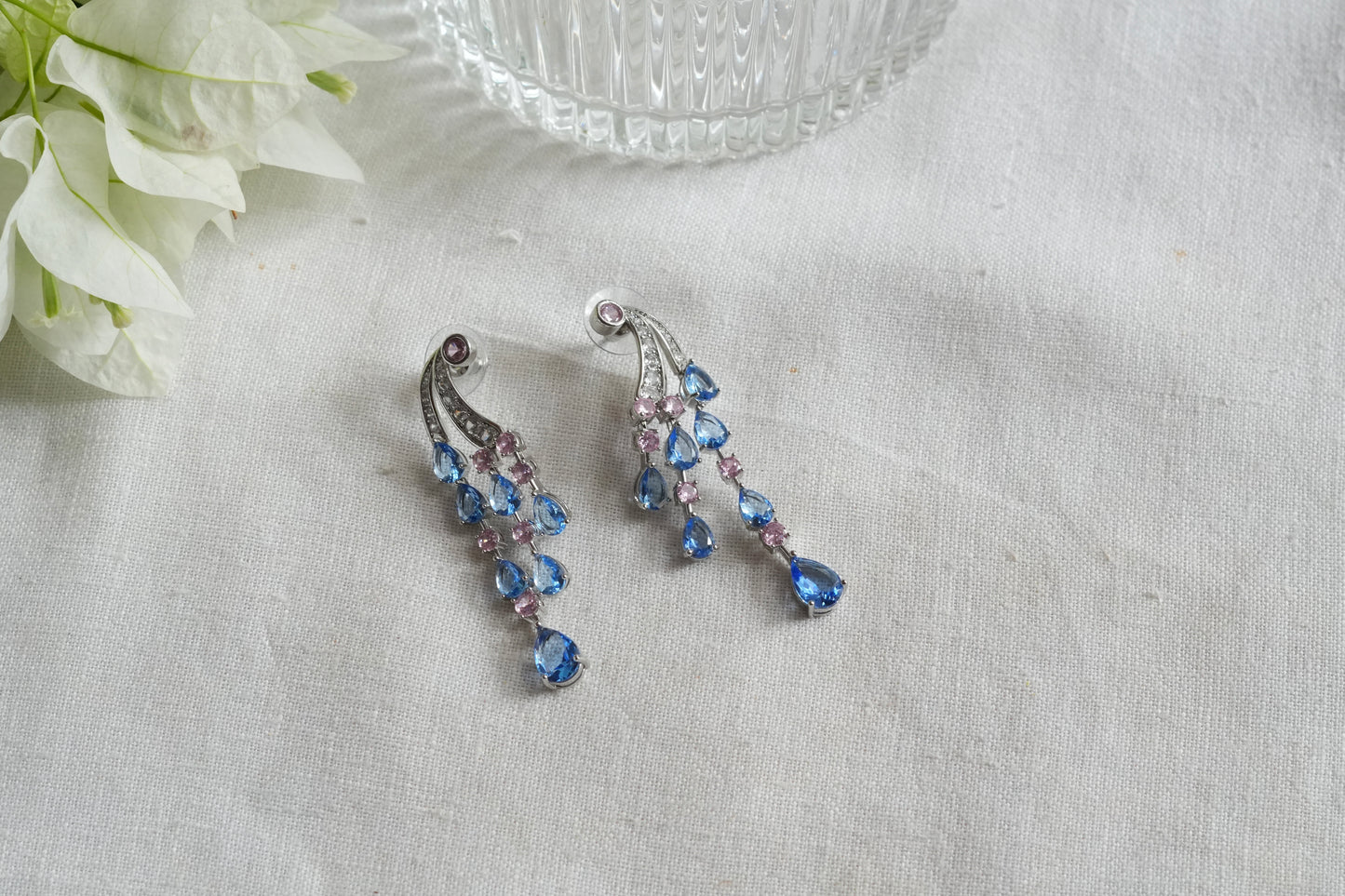 Blue stone earrings(1-5461)(L)