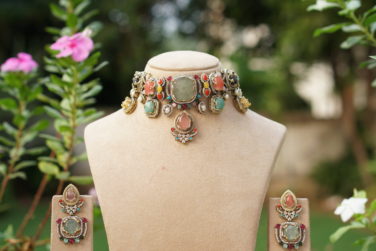 Polki Choker Set (4-9739)(B)