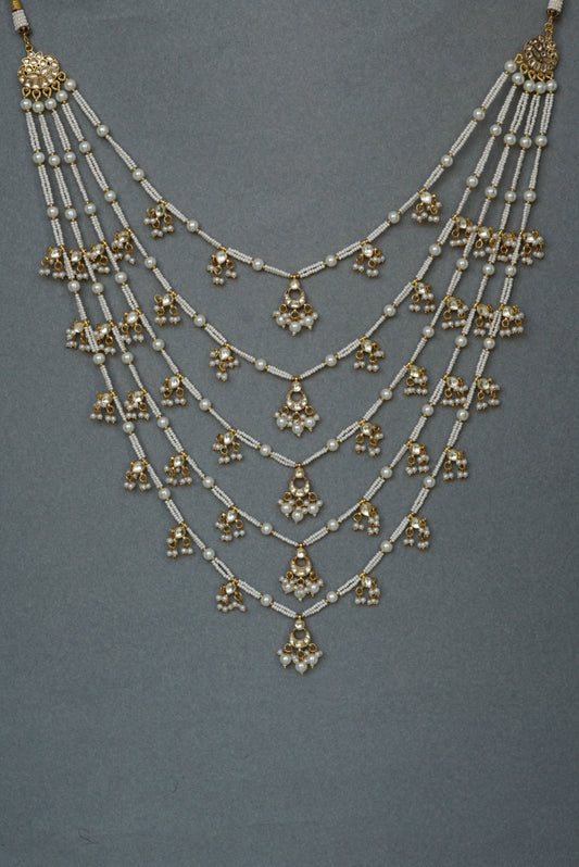 Kundan 5 line Ranihaar necklace (4-6661)(S)(PREORDER) - JEWELSTYLE