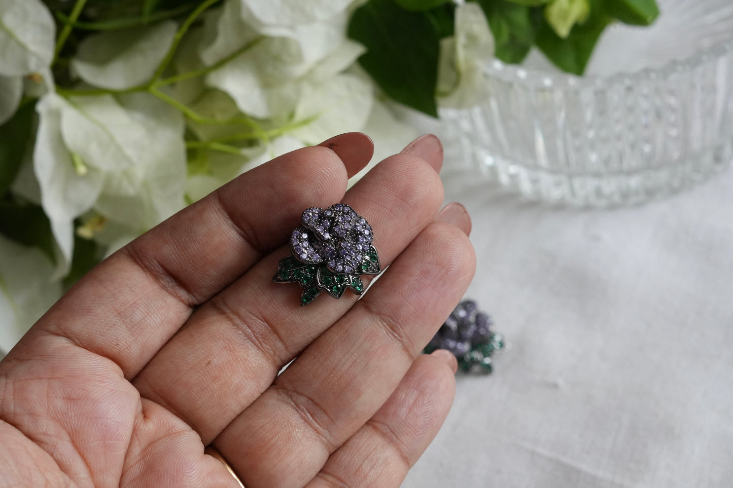 Purple stone studs(1-5460)(L)