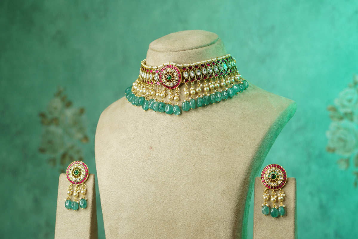 Kundan Choker Set (4-9768)(B)