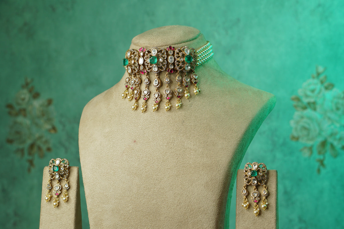 Polki choker Set (4-9766)(B)