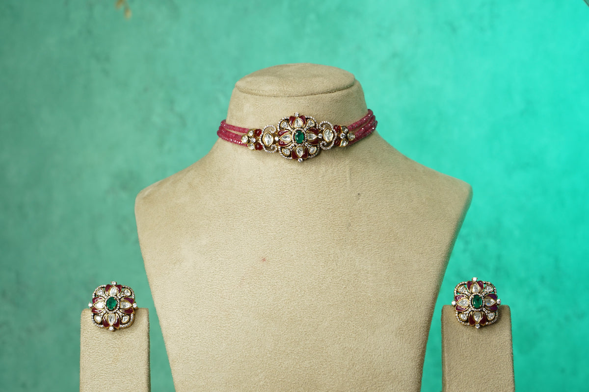 Polki Choker Set (4-9770)(B)