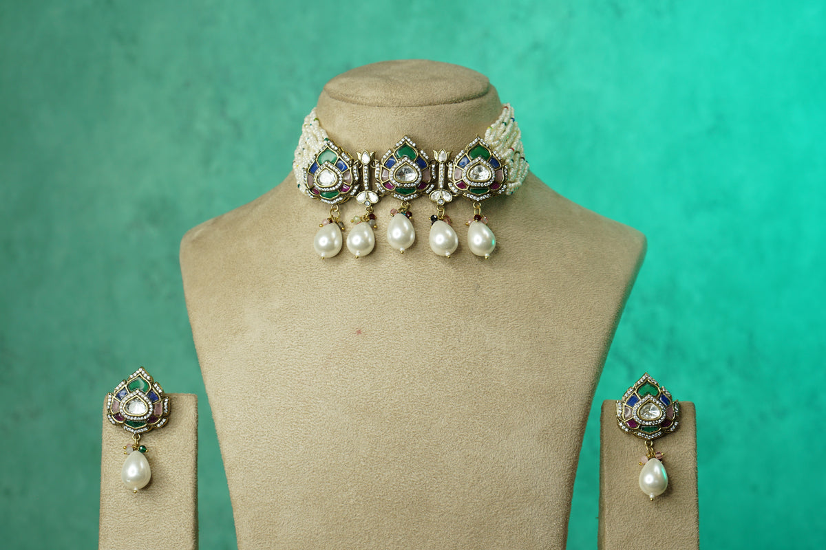 Polki choker Set (4-9764)(B)