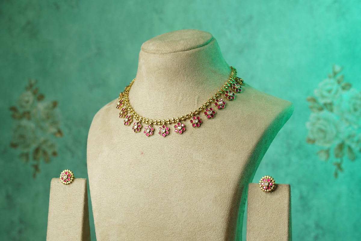 Polki Necklace Set (4-9749)(B)