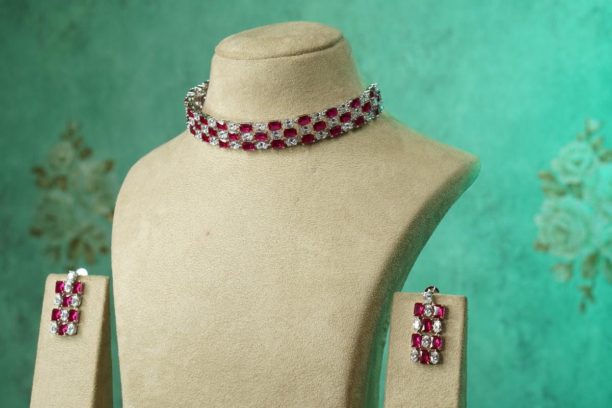 AD Stone Choker Set (4-9751)(B)