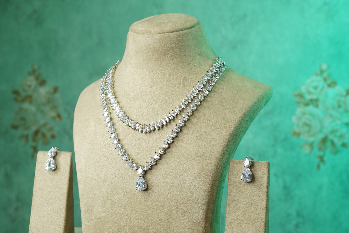 AD Stone Necklace Set (4-9750)(B)