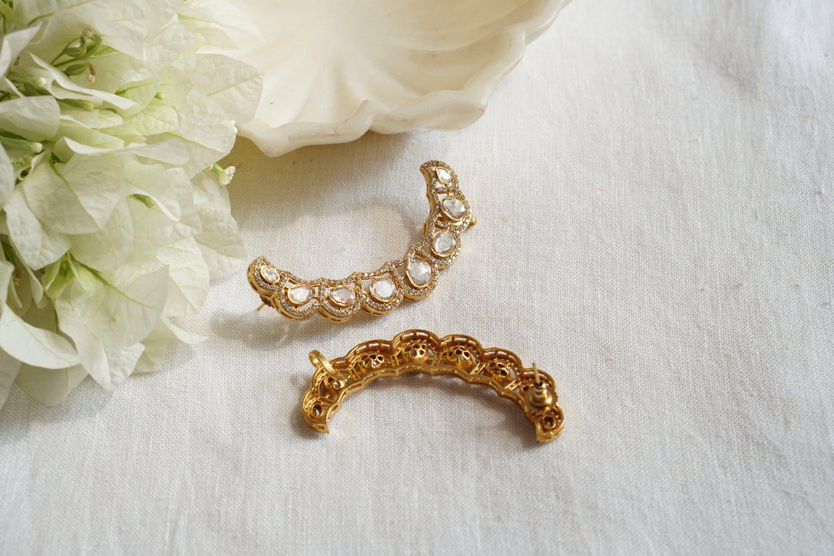 Mossainite Polki Earcuff Earrings (1-5618)(B)