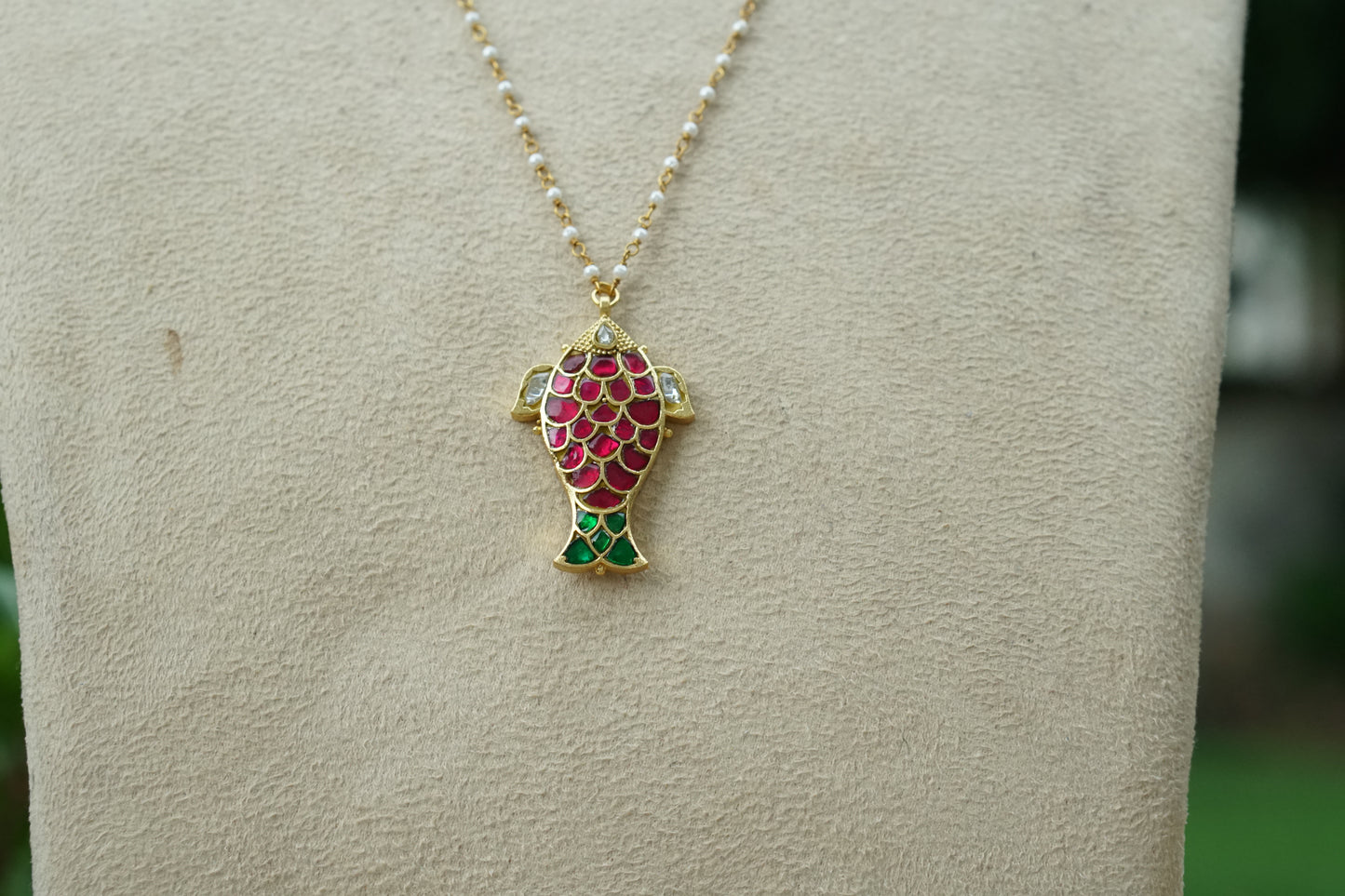 Fish Kundan Pendant (4-9448)(A)