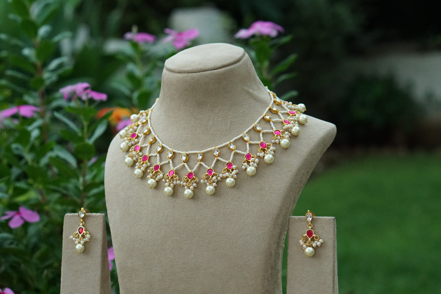Kundan Necklace Set (4-9460)(N)