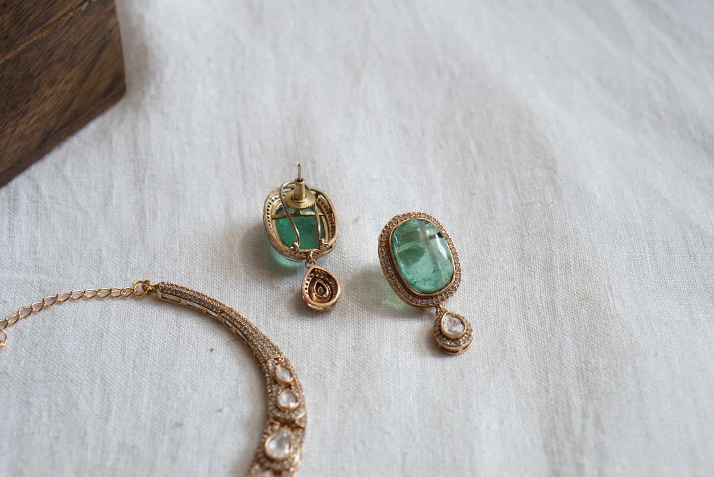 Light Green Polki Choker set (4-7996)(B)(offer piece)