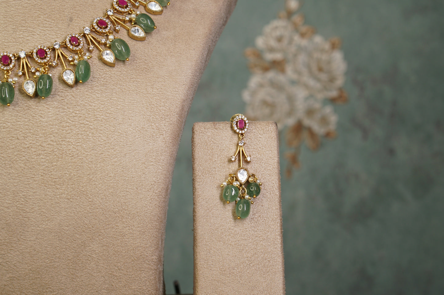 Polki Necklace Set (4-9450)(B)