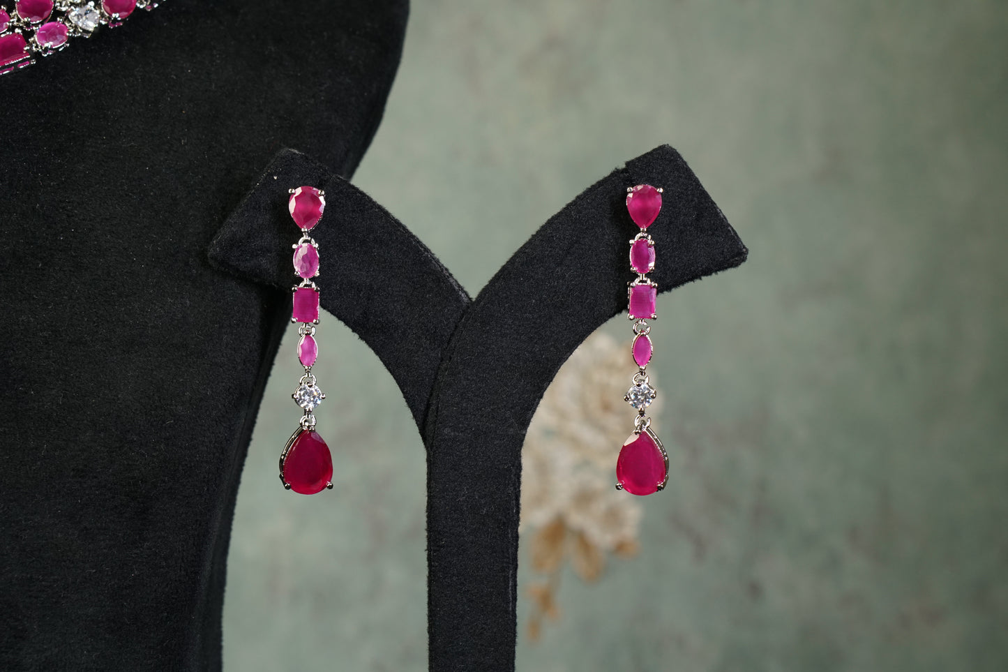 Ruby Ad Necklace Set (4-9463)(B)(From turkey)