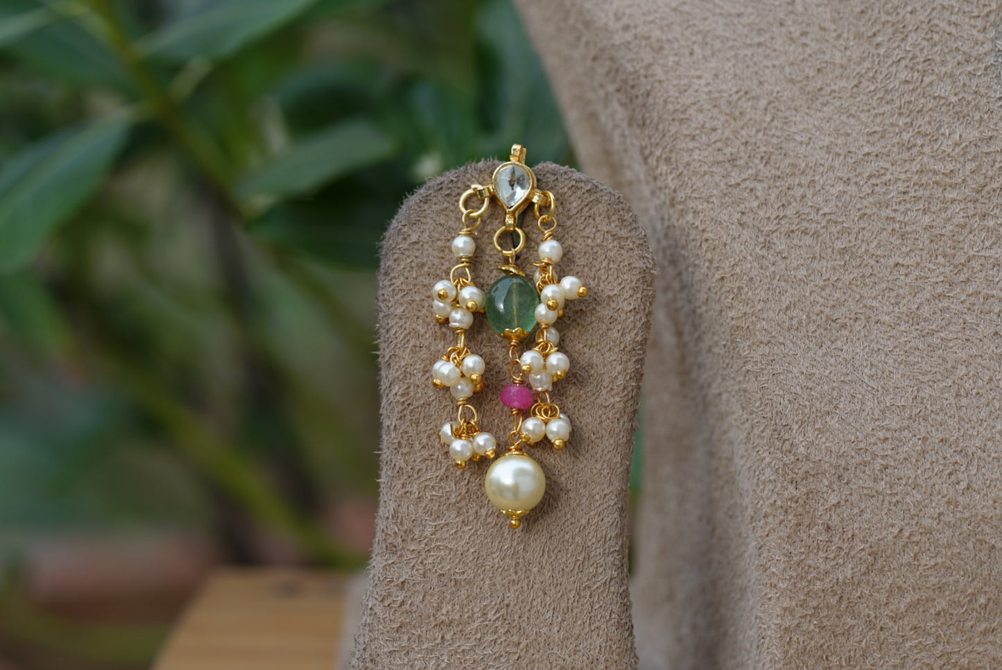 Kundan Beads necklace set (4-6695)(N)