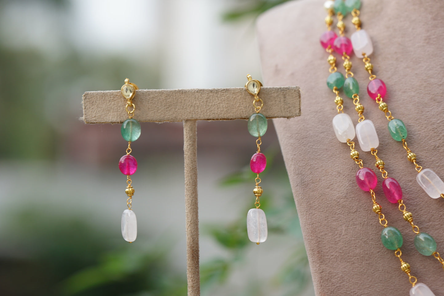 beads necklace set (4-6721)(N)