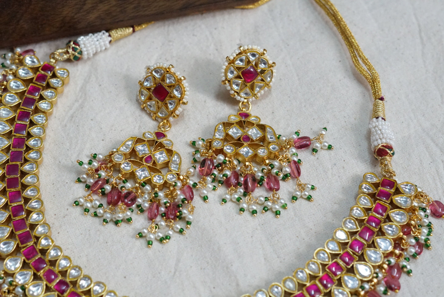 Kundan necklace set (4-5947)(R)(PREORDER)
