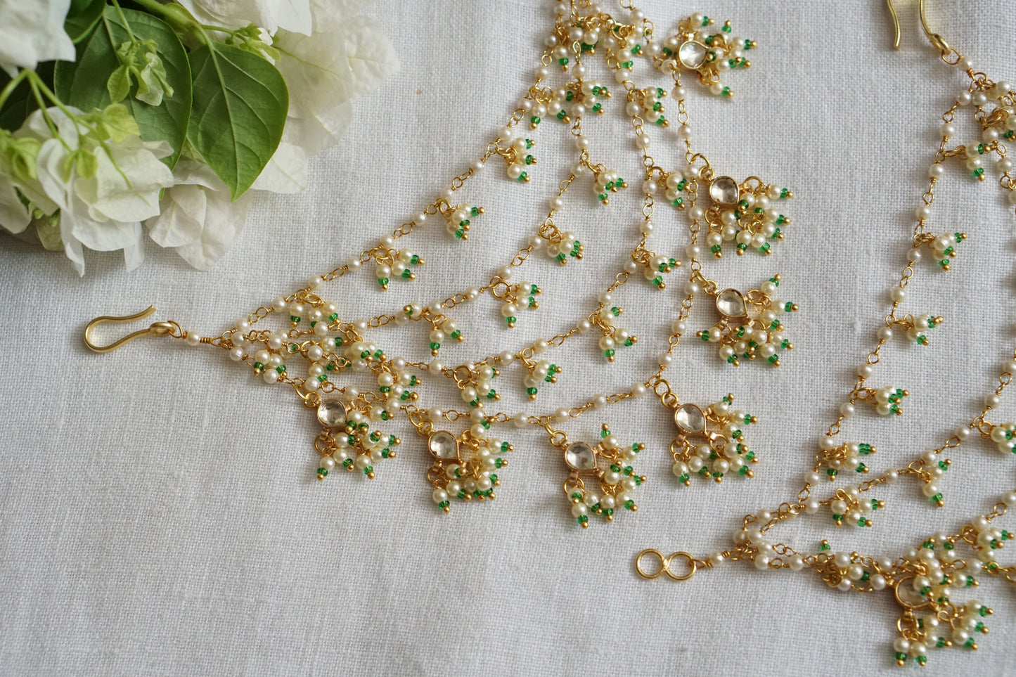 Beads 4 line Ear chain (9-233)(N)