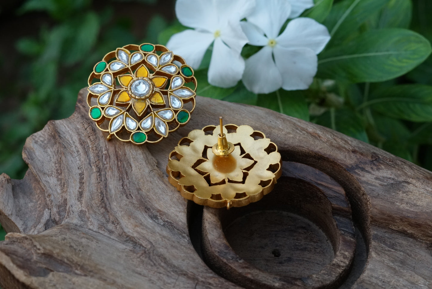 Big size Kundan studs (1-3579)(R)(Already discounted) - JEWELSTYLE
