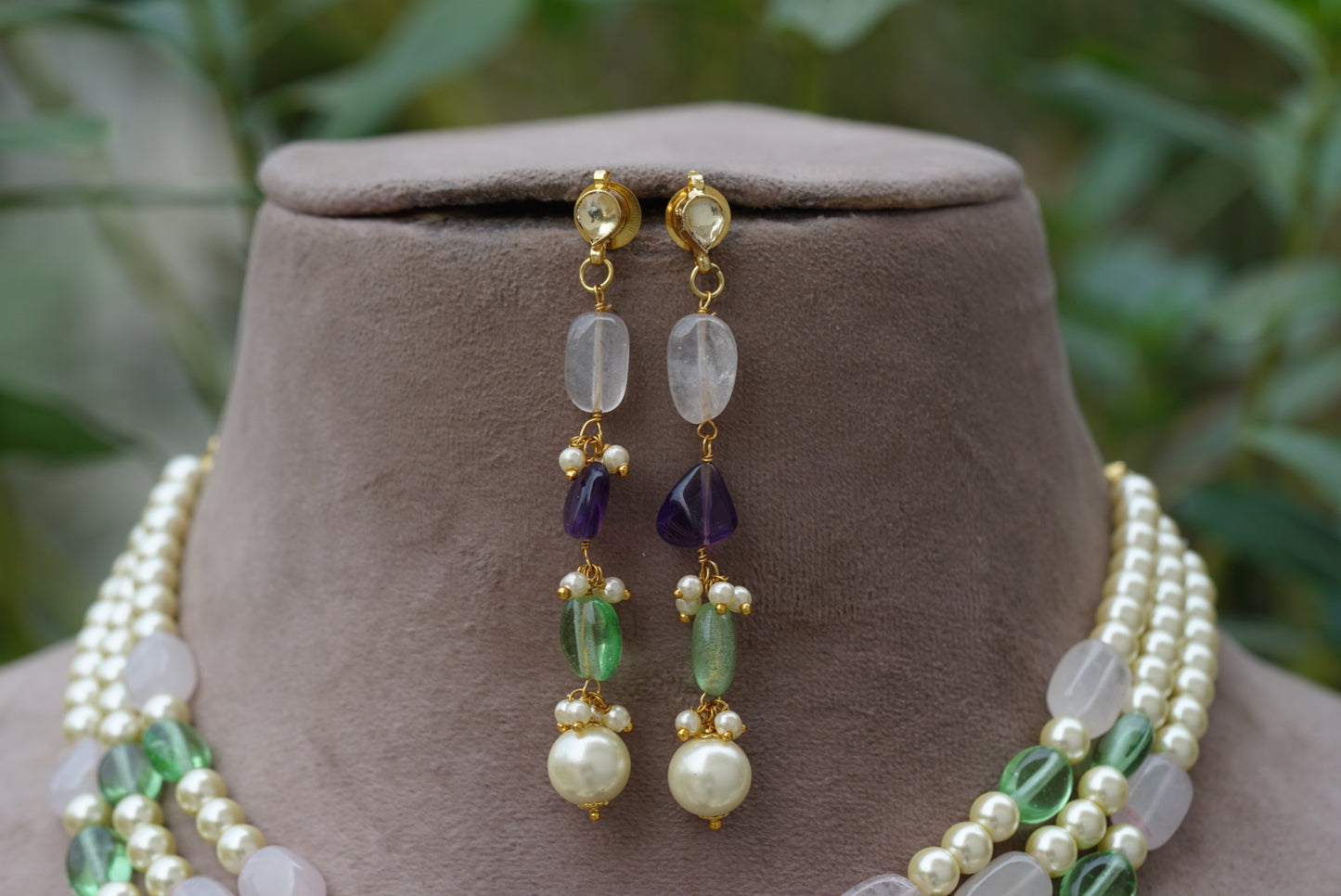 beads necklace set (4-6723)(N)