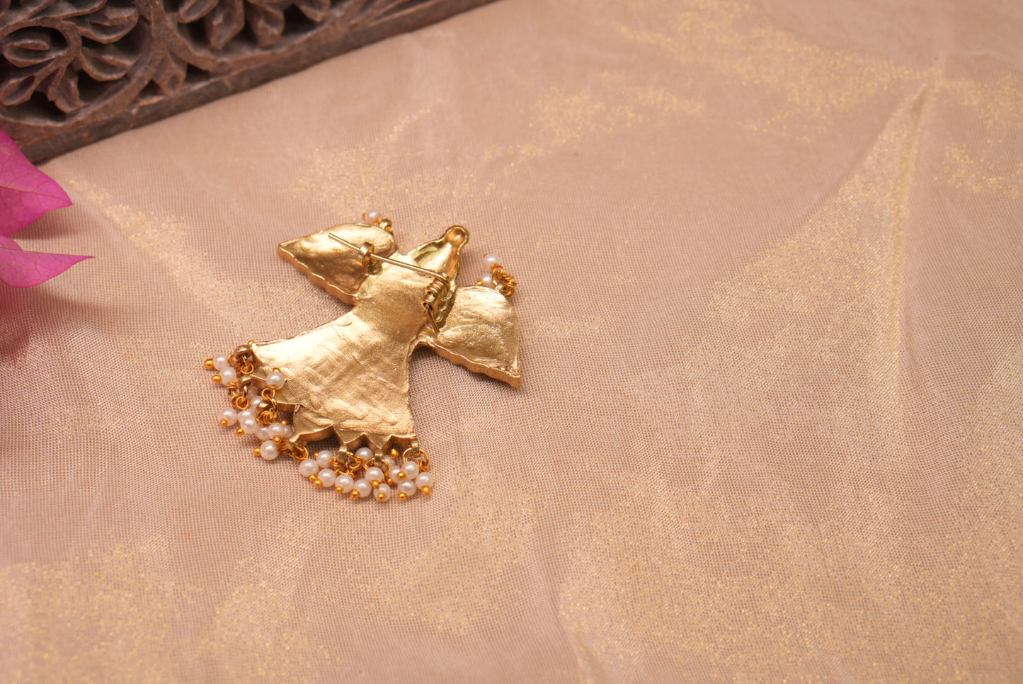 Kundan saree pin or Kundan Bird brooch (8-1)(A)