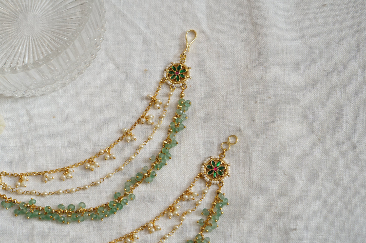 Kundan Beads Earchain(9-316)