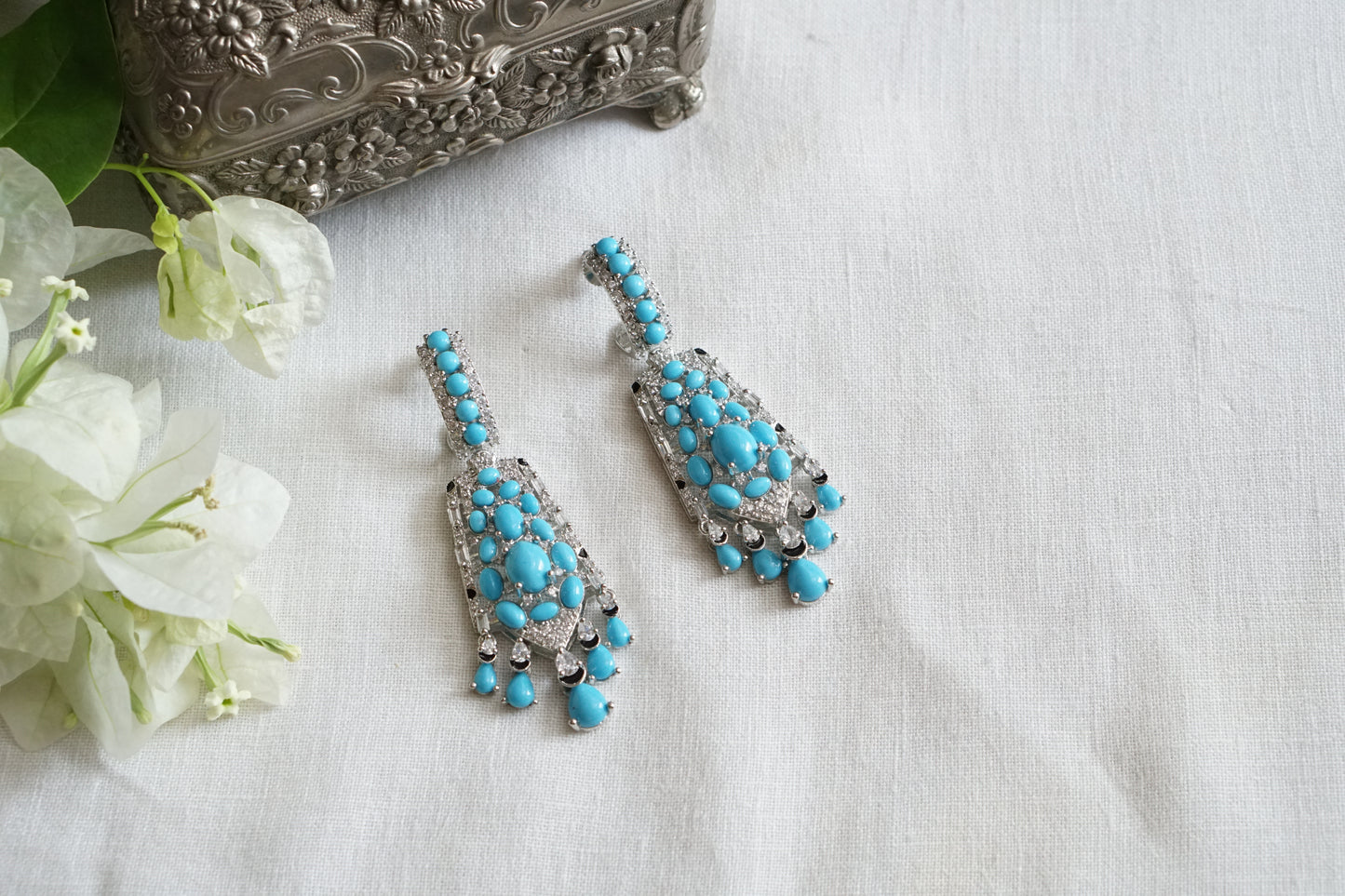 Firoza or Turquoise stone Earrings (1-5480)(EX)(from turkey)
