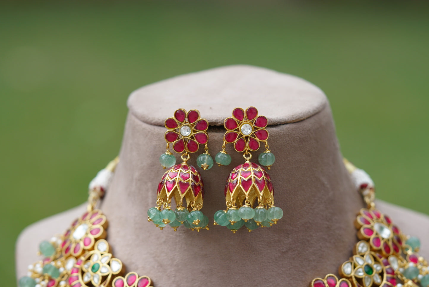 Kundan necklace set (4-5962)(R)(PREORDER)