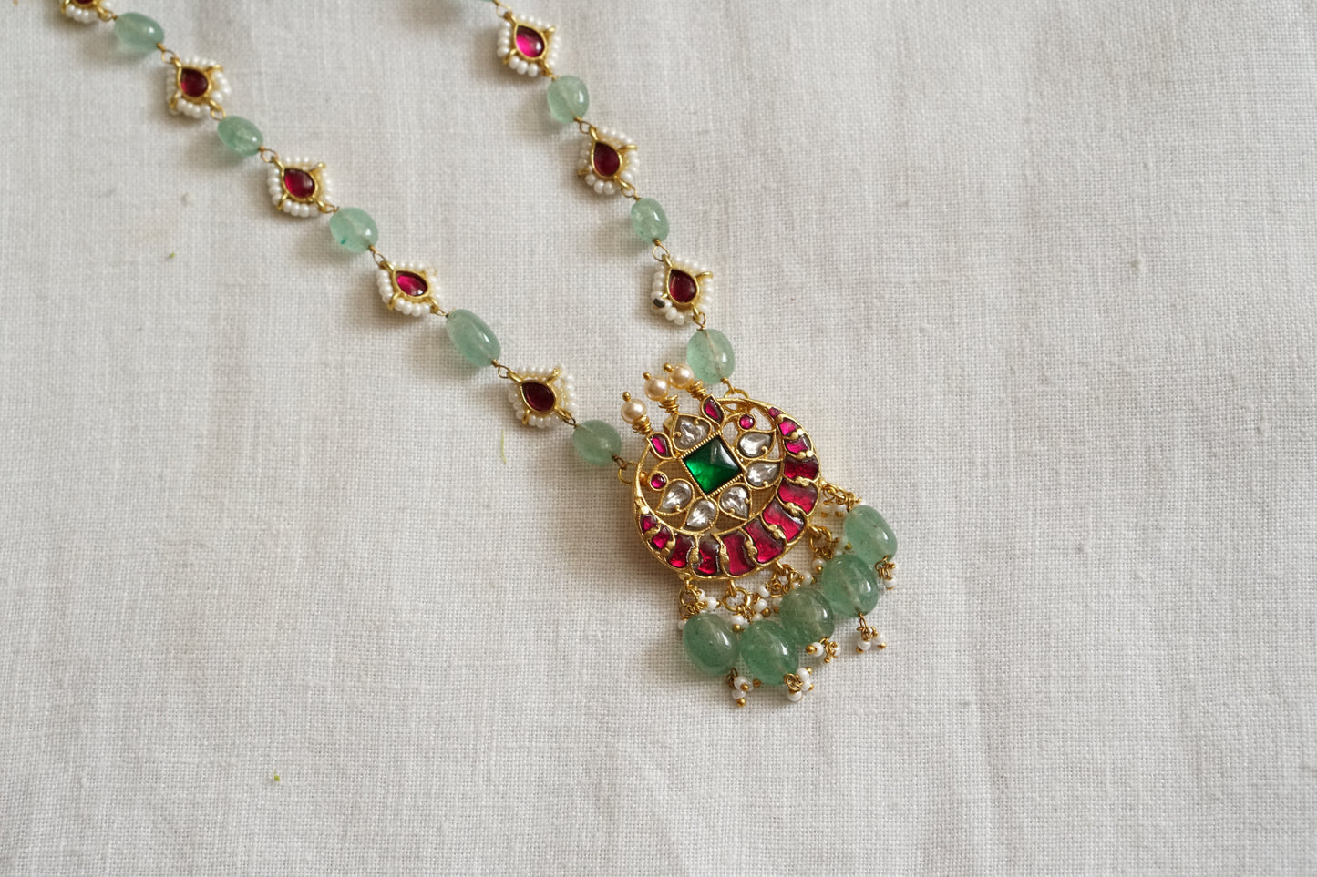 Kundan pendant necklace (4-8135)(K)(PREORDER)