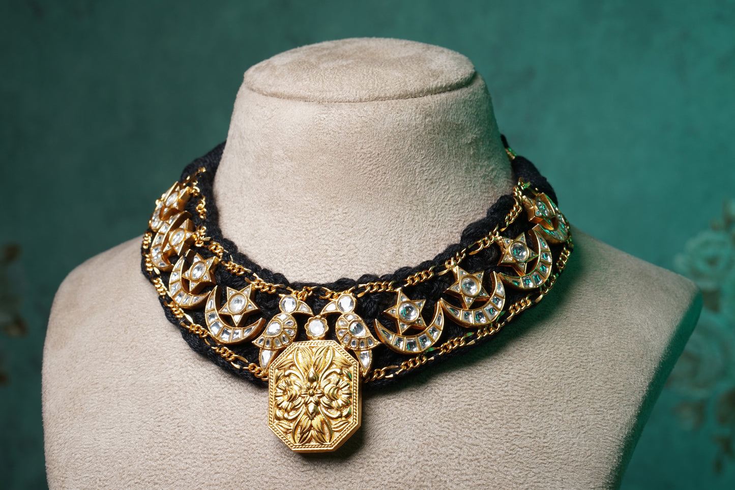 Kundan Necklace(4-8814)(R) - JEWELSTYLE