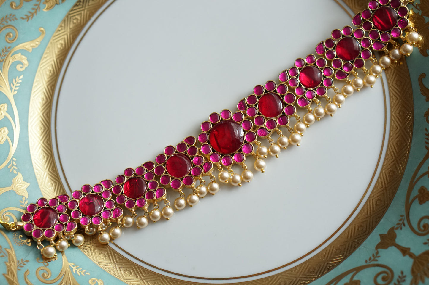 Pink Kundan choker(4-9536)(R)