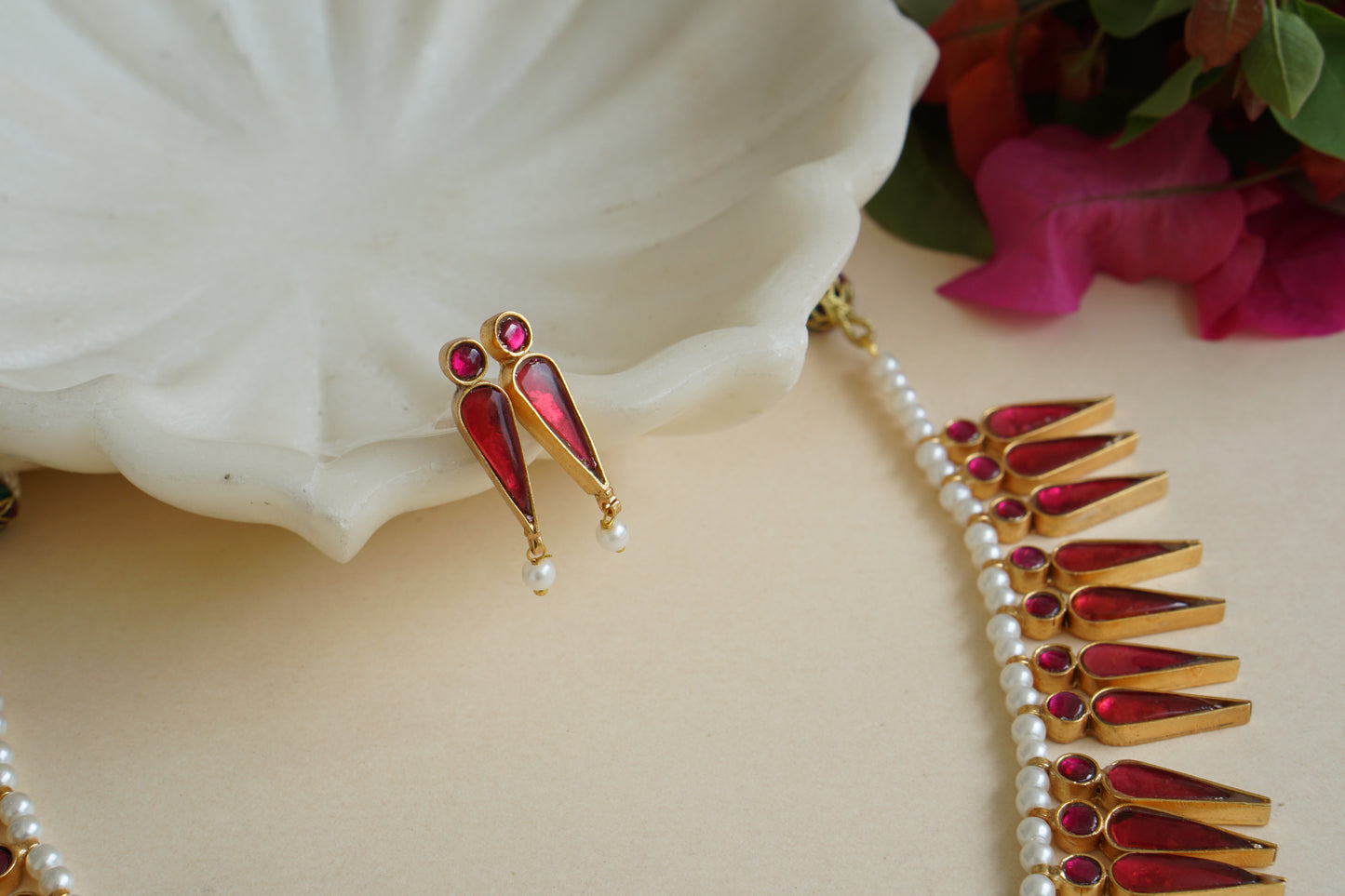 Kundan Necklace Set (4-8444)(R)(PREORDER) - JEWELSTYLE