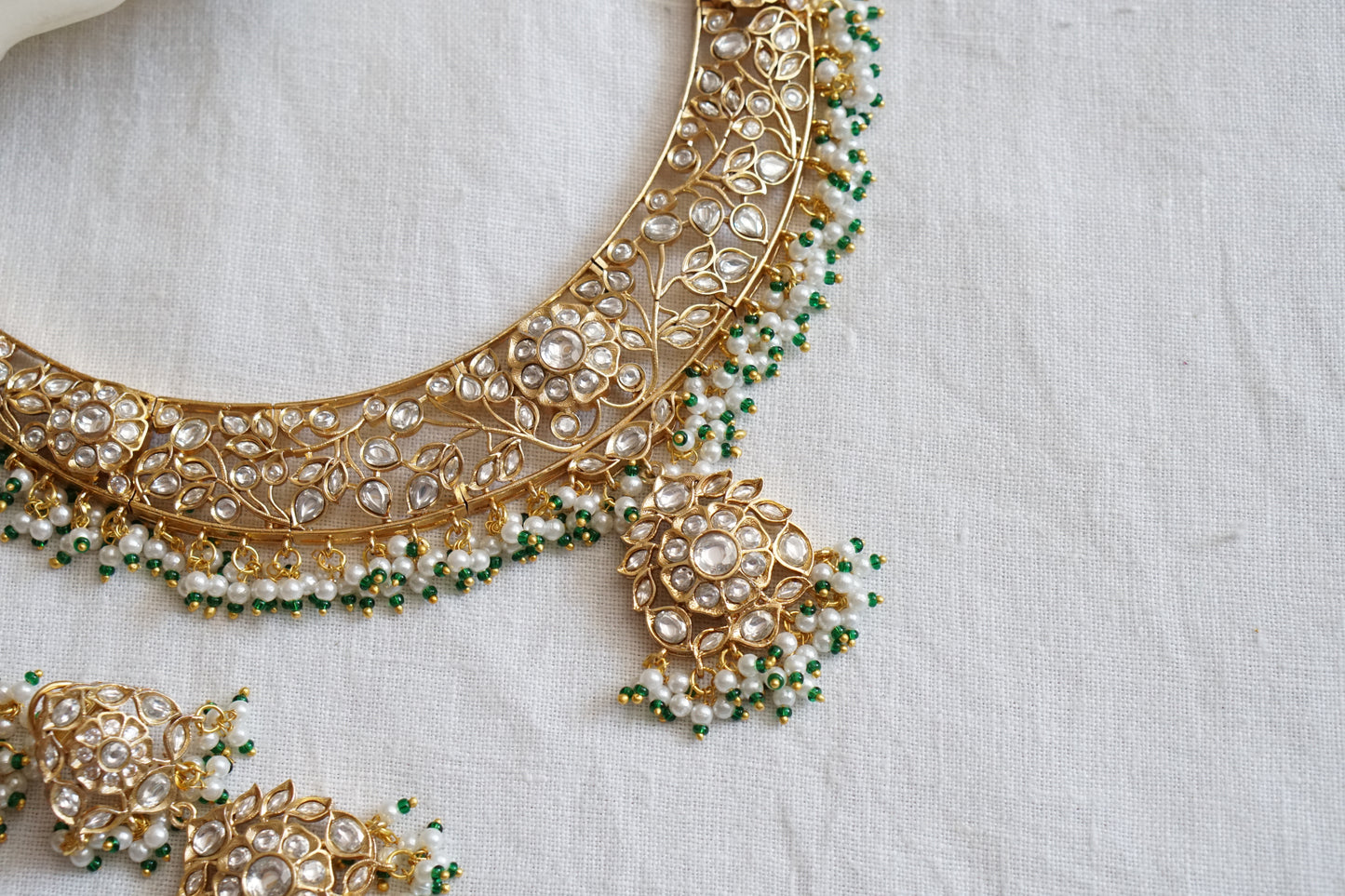 Polki Necklace set (4-8887)(B) - JEWELSTYLE