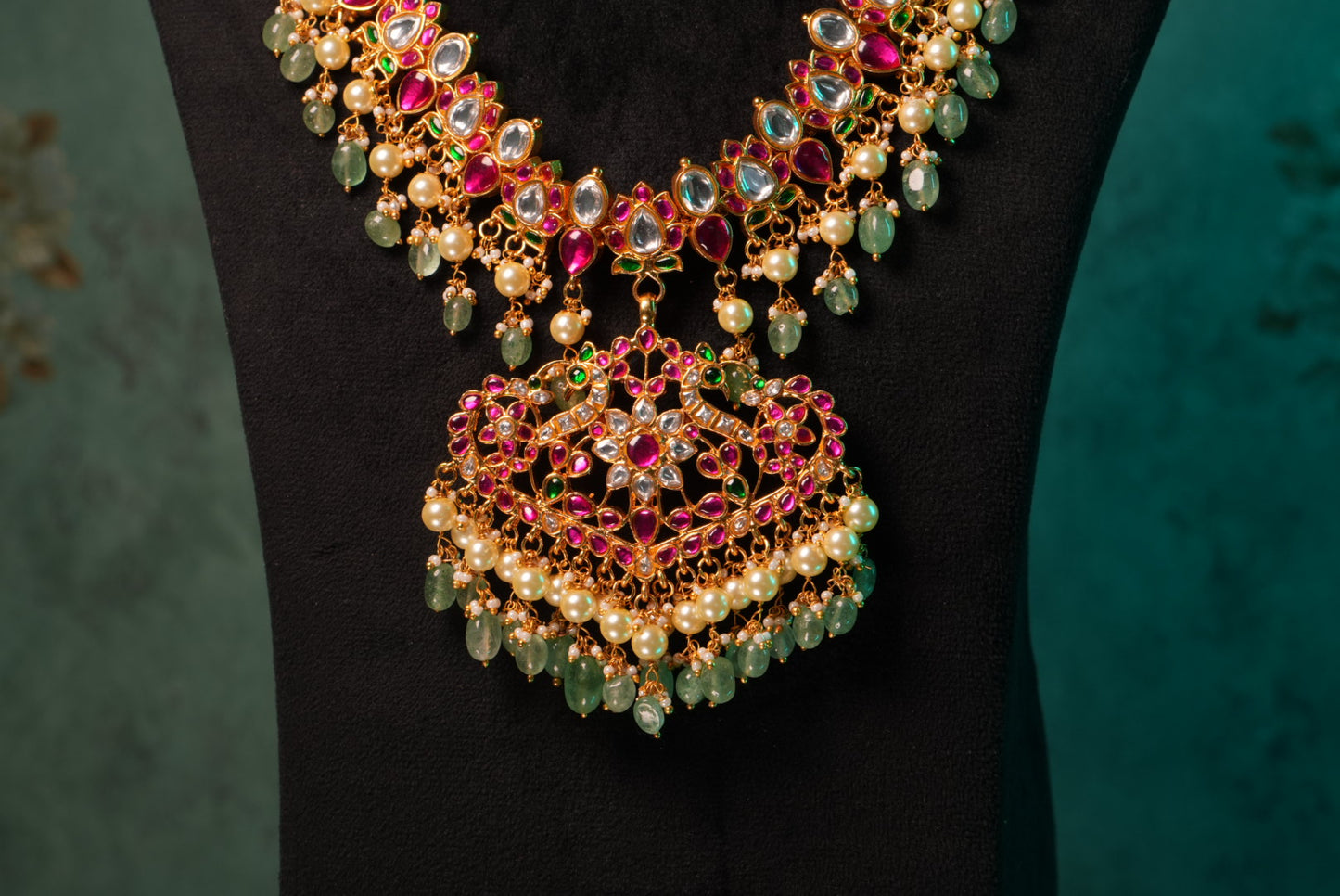 Kundan Long Pendant Necklace (4-8977)(KA) (PREORDER) (Made IN 7-8 DAYS TIME) - JEWELSTYLE