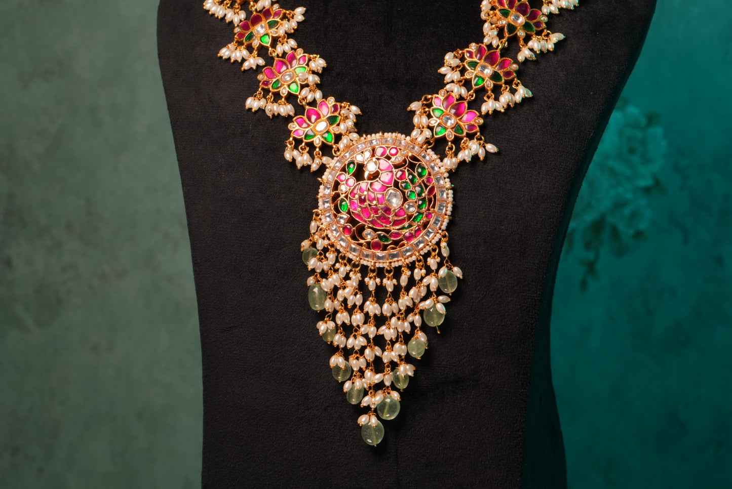 Kundan Long Pendant Necklace (4-8978)(KA) (PREORDER) (Made IN 7-8 DAYS TIME) - JEWELSTYLE