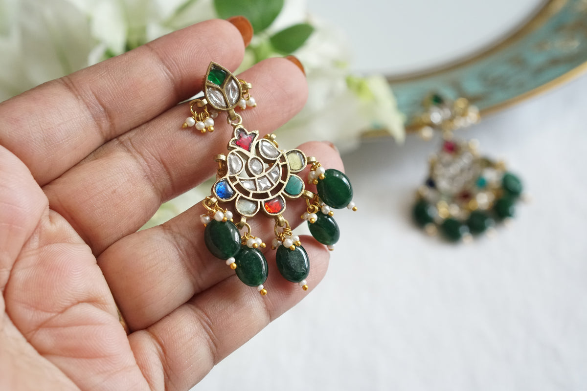White Kundan earring (1-5543)(A)