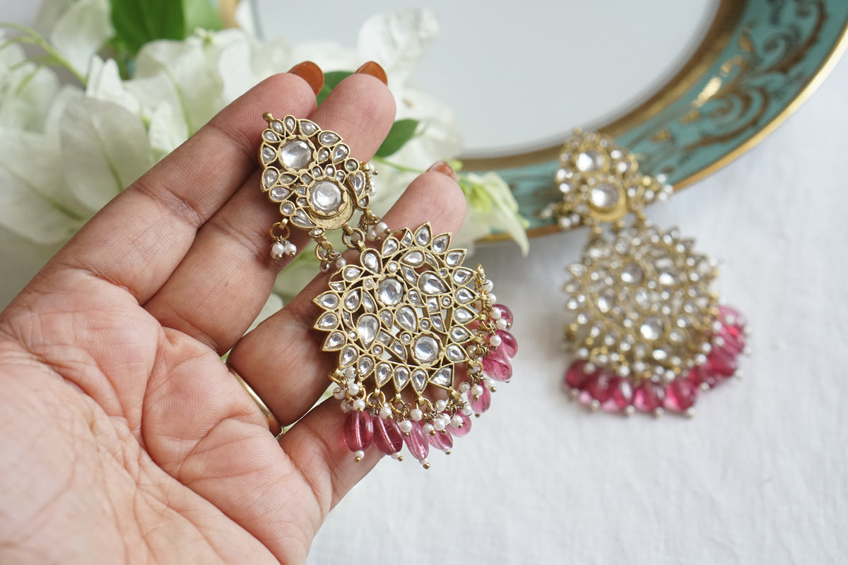 White Kundan earring (1-5544)(A)