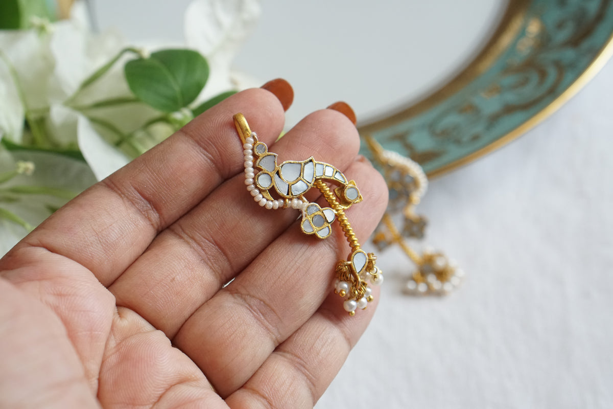 Mother of Pearl Kundan Bugadi (1-5554)(A)