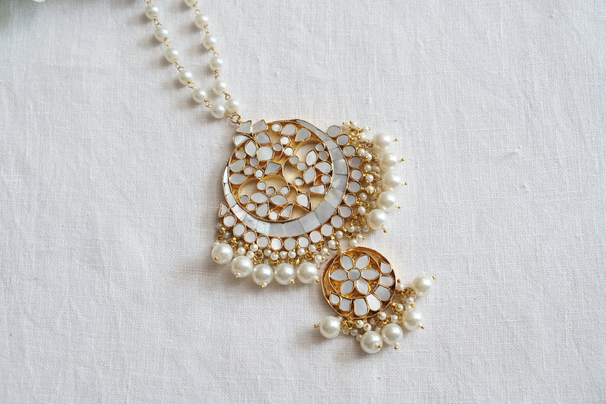 Mother of Pearl Big pendant chain(4-9610)(A)