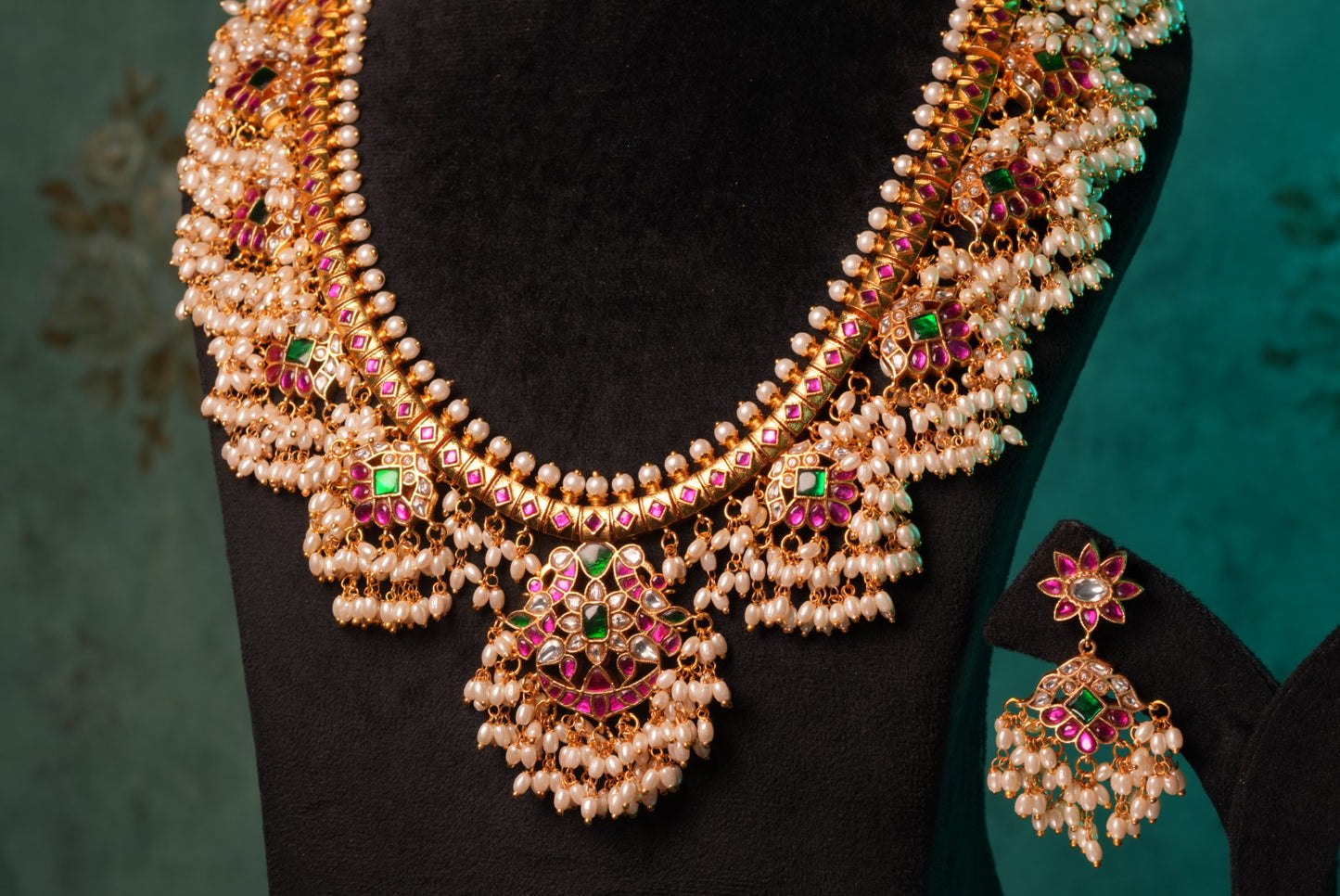 Guttapusalu Kundan Necklace Set (4-8996)(KA)(PREORDER) (Made IN 7-8 DAYS TIME) - JEWELSTYLE
