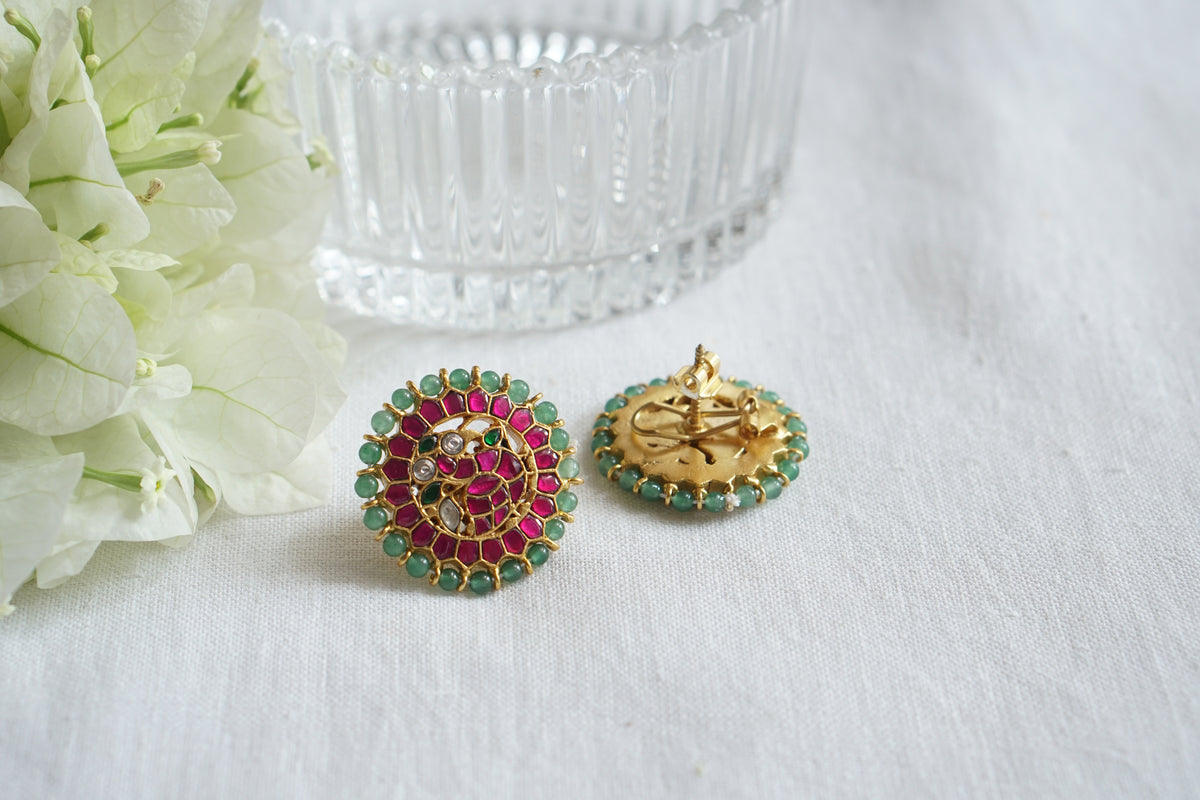 Ruby Kundan Studs (1-5556)(K)