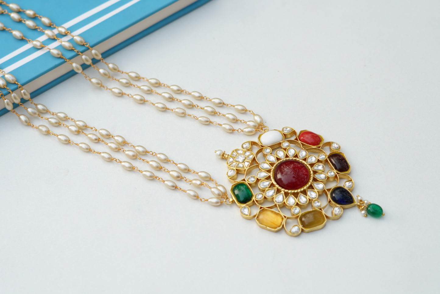 Kundan pendant necklace (4-6433)(R)(PREORDER)