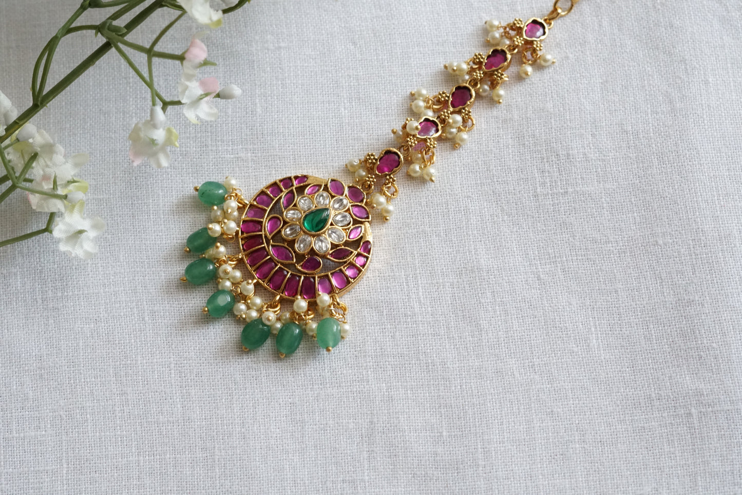Antique Jadau Maangtikka (5-1712)(AK) - JEWELSTYLE