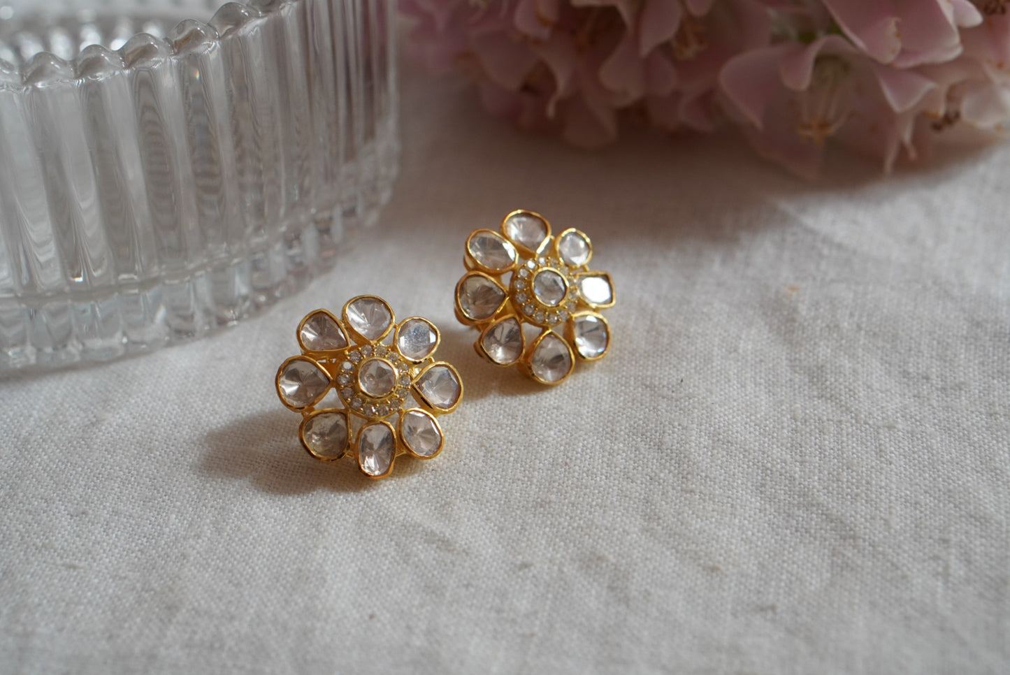 Mossainite studs earring (1-4082)(R)(preorder) - JEWELSTYLE